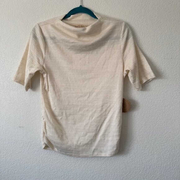 Parallel Skies Tops - NWT Timeless Parallel Skies Crewneck White Striped Top Ruches Sides Women Size S
